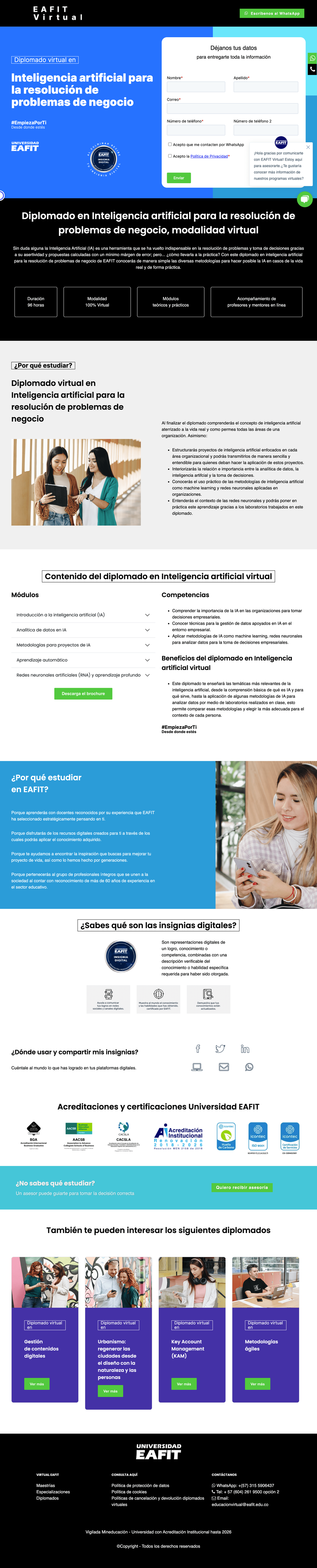 Un ejemplo de diseño orientado a la conversion en el portal web de la universidad eafit